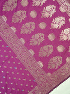 Magenta Banarasi Semi Katan Soft Silk Saree with Meenakari Zari Work