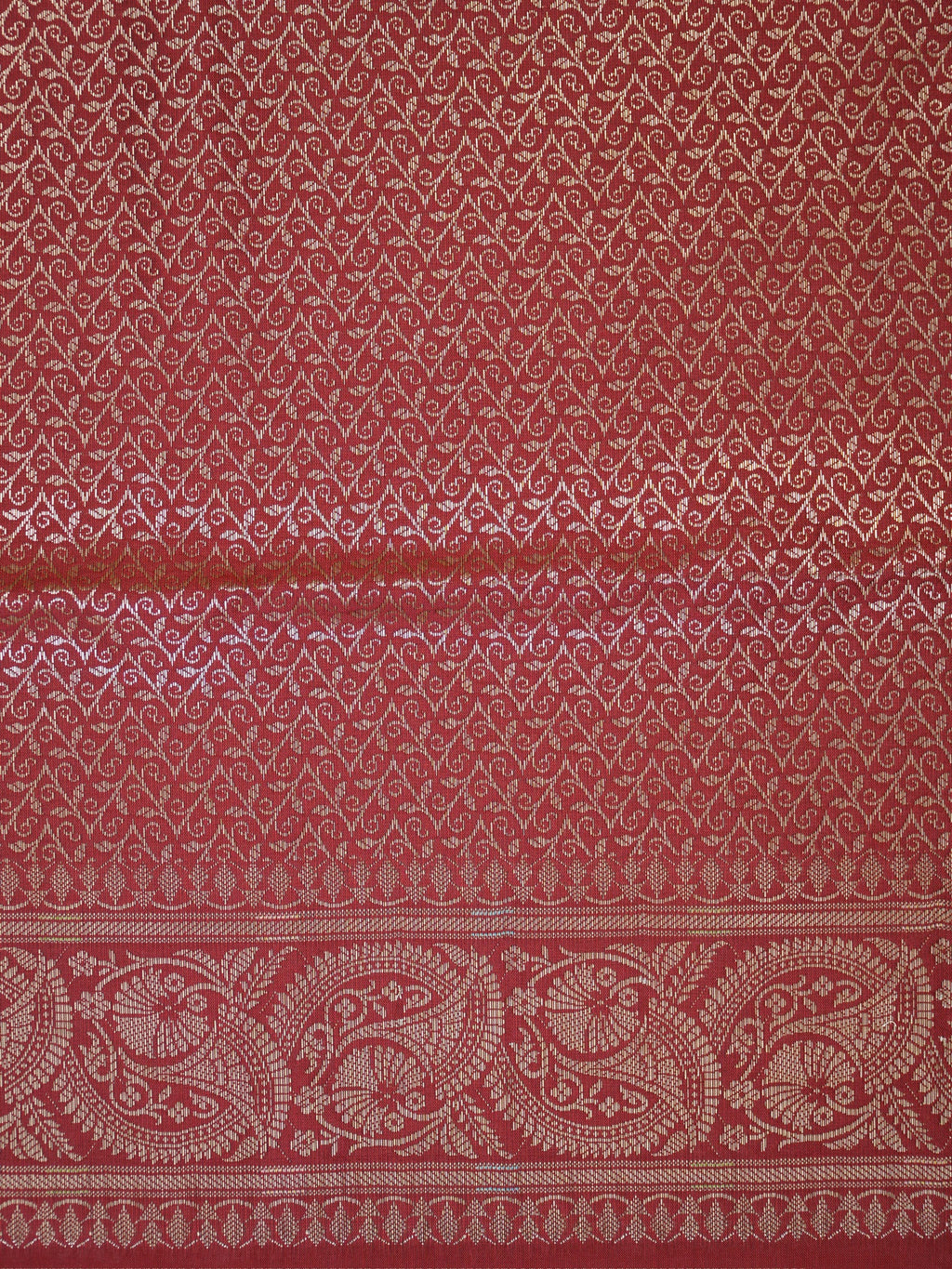 Maroon Red Banarasi Semi Katan Soft Silk Saree with Meenakari Zari Work