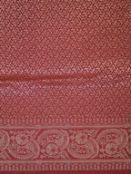 Maroon Red Banarasi Semi Katan Soft Silk Saree with Meenakari Zari Work