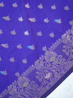 Royal Blue Banarasi Semi Katan Soft Silk Saree with Meenakari Zari Work