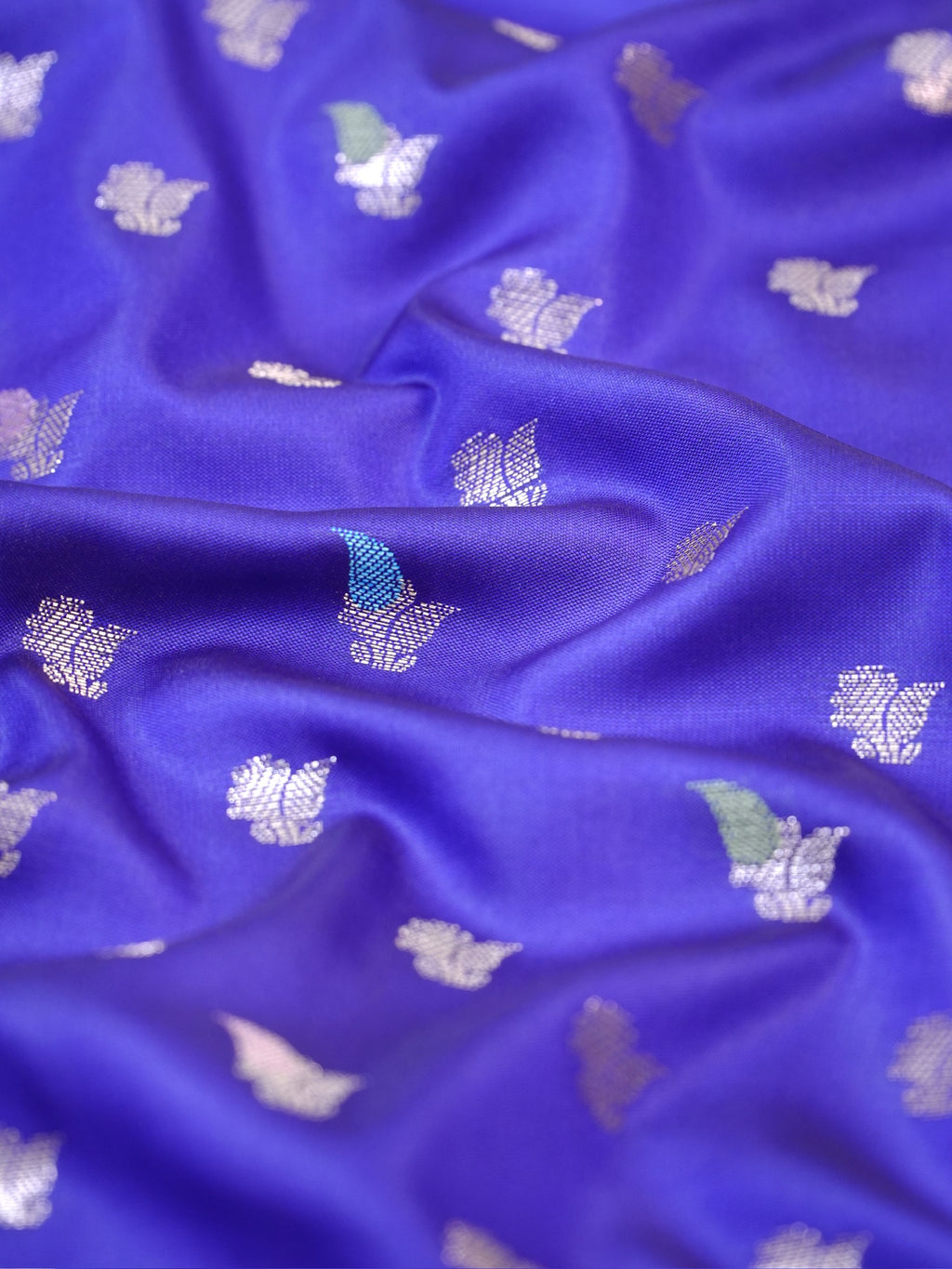 Royal Blue Banarasi Semi Katan Soft Silk Saree with Meenakari Zari Work