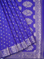 Royal Blue Banarasi Semi Katan Soft Silk Saree with Meenakari Zari Work