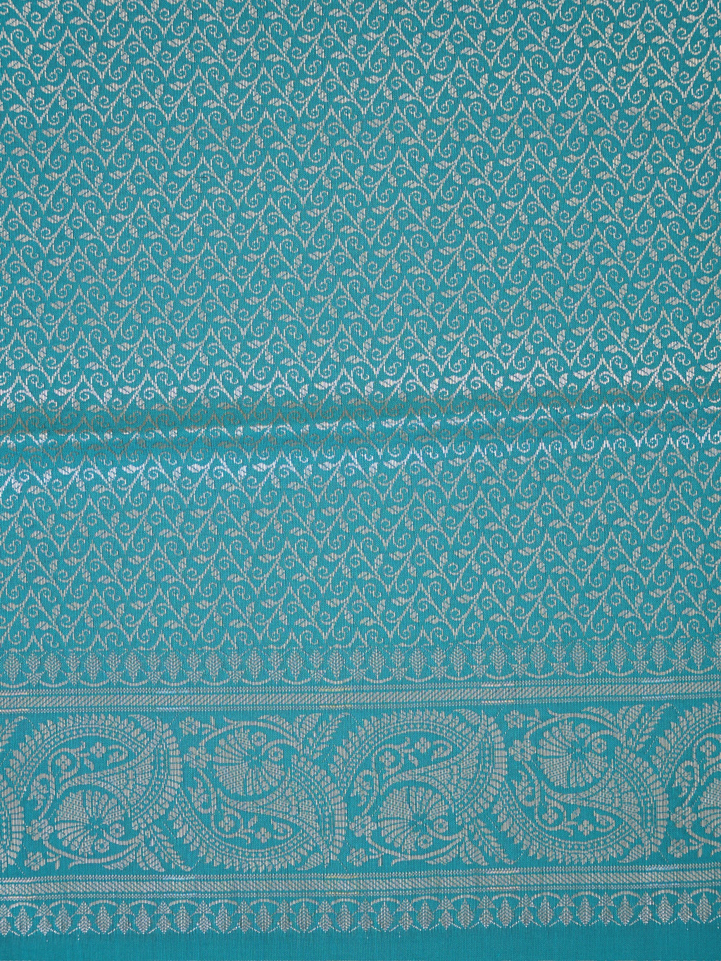 Teal Blue Banarasi Semi Katan Soft Silk Saree