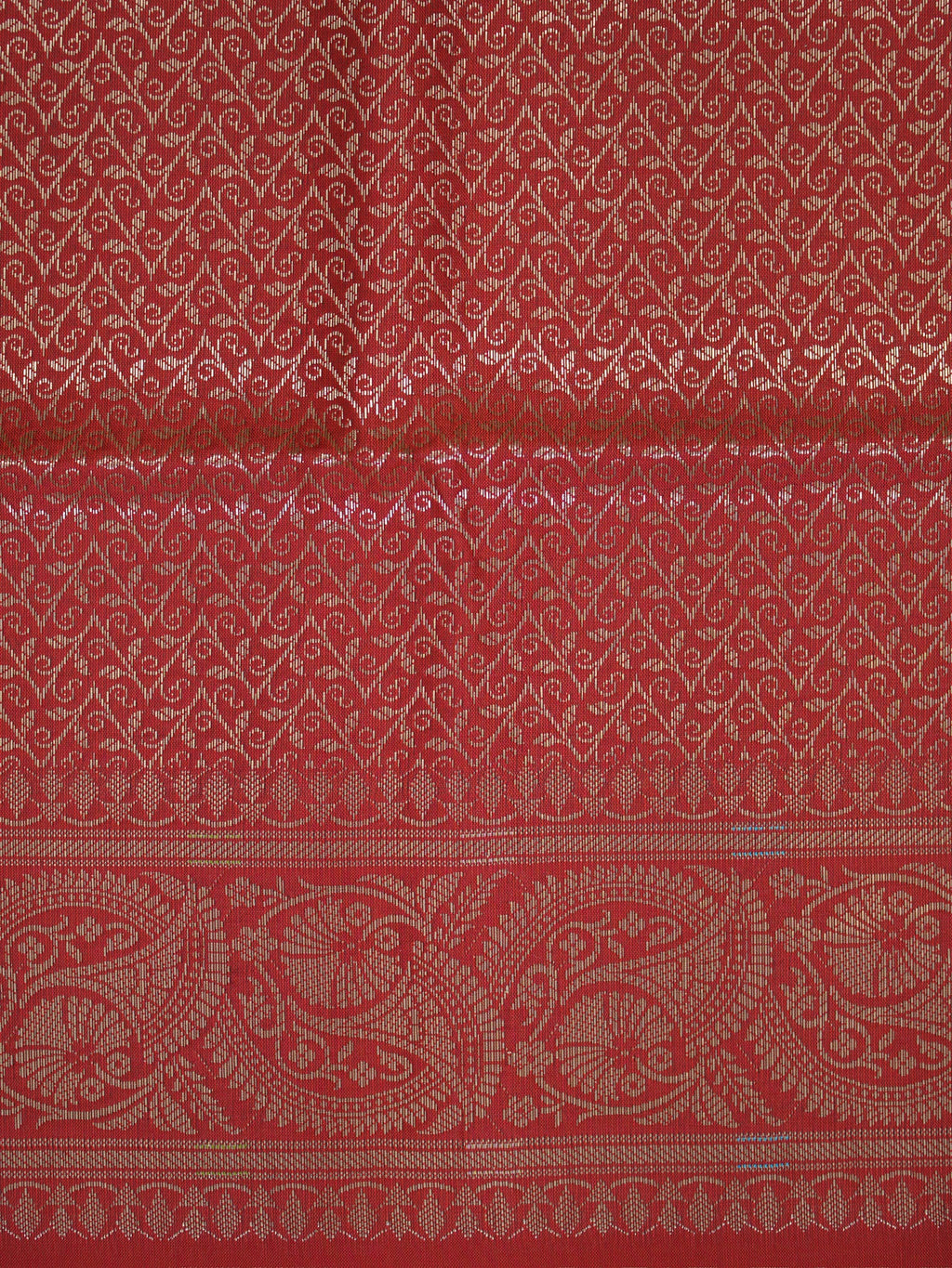 Crimson Red Banarasi Semi Katan Soft Silk Saree with Meenakari Zari Work