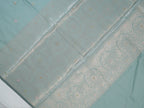 Powder Blue Banarasi Semi Katan Silk Saree with Meenakari Floral Work