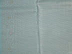 Powder Blue Banarasi Semi Katan Silk Saree with Meenakari Floral Work