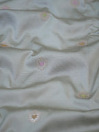 Pastel Pistachio Green Banarasi Semi Katan Silk Saree with Meenakari Floral Work