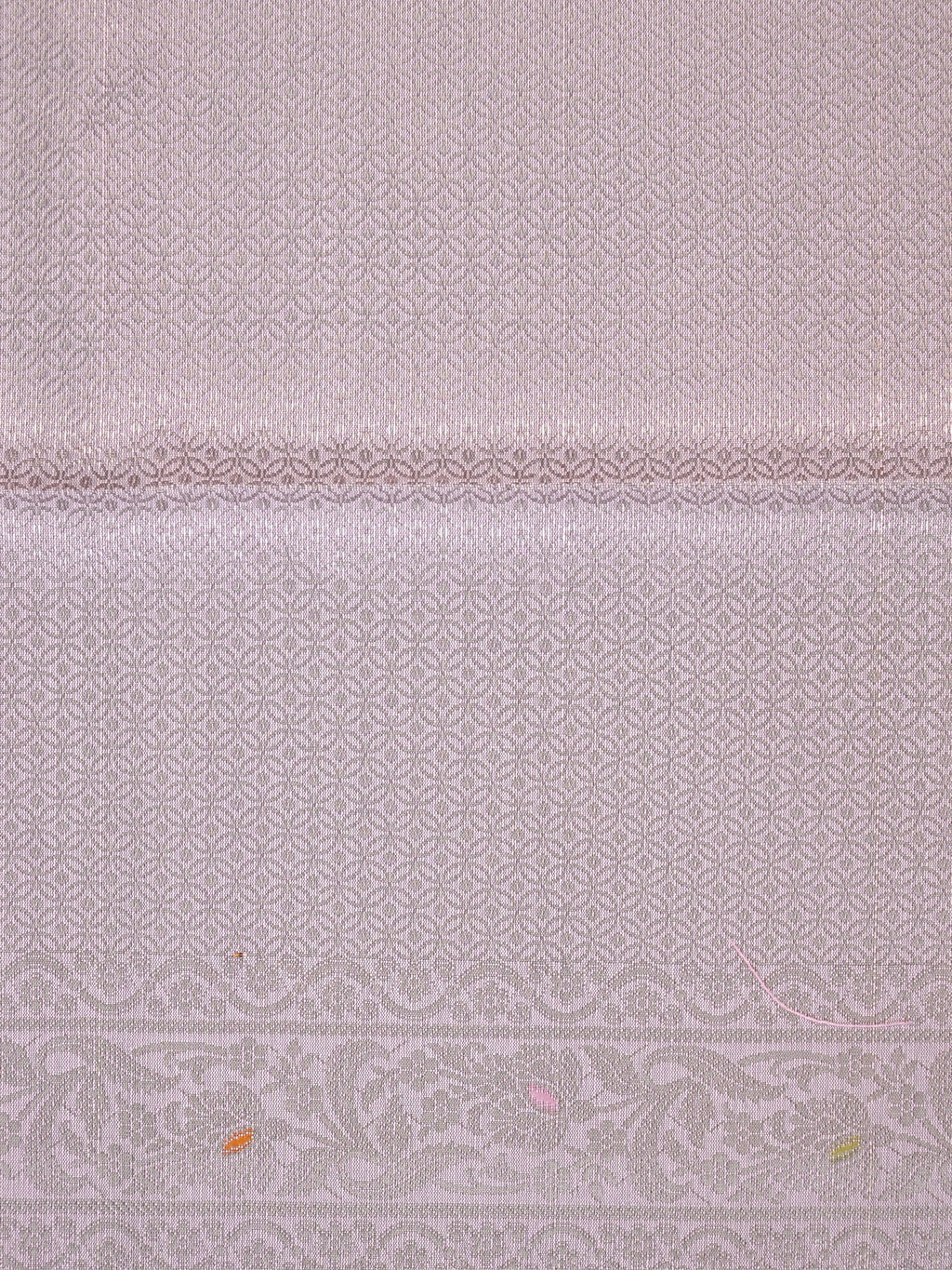 Muted Lilac Grey Banarasi Semi Katan Silk Saree with Meenakari Floral Work