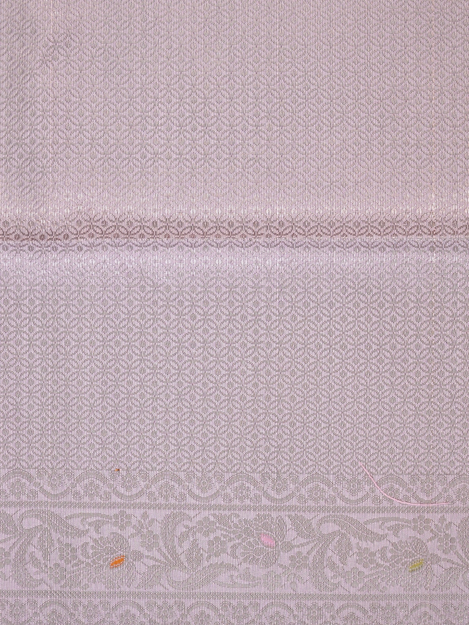 Muted Lilac Grey Banarasi Semi Katan Silk Saree with Meenakari Floral Work