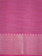 Brown &  Rani Pink Banarasi Soft Kota Silk Saree with Silver Zari Work