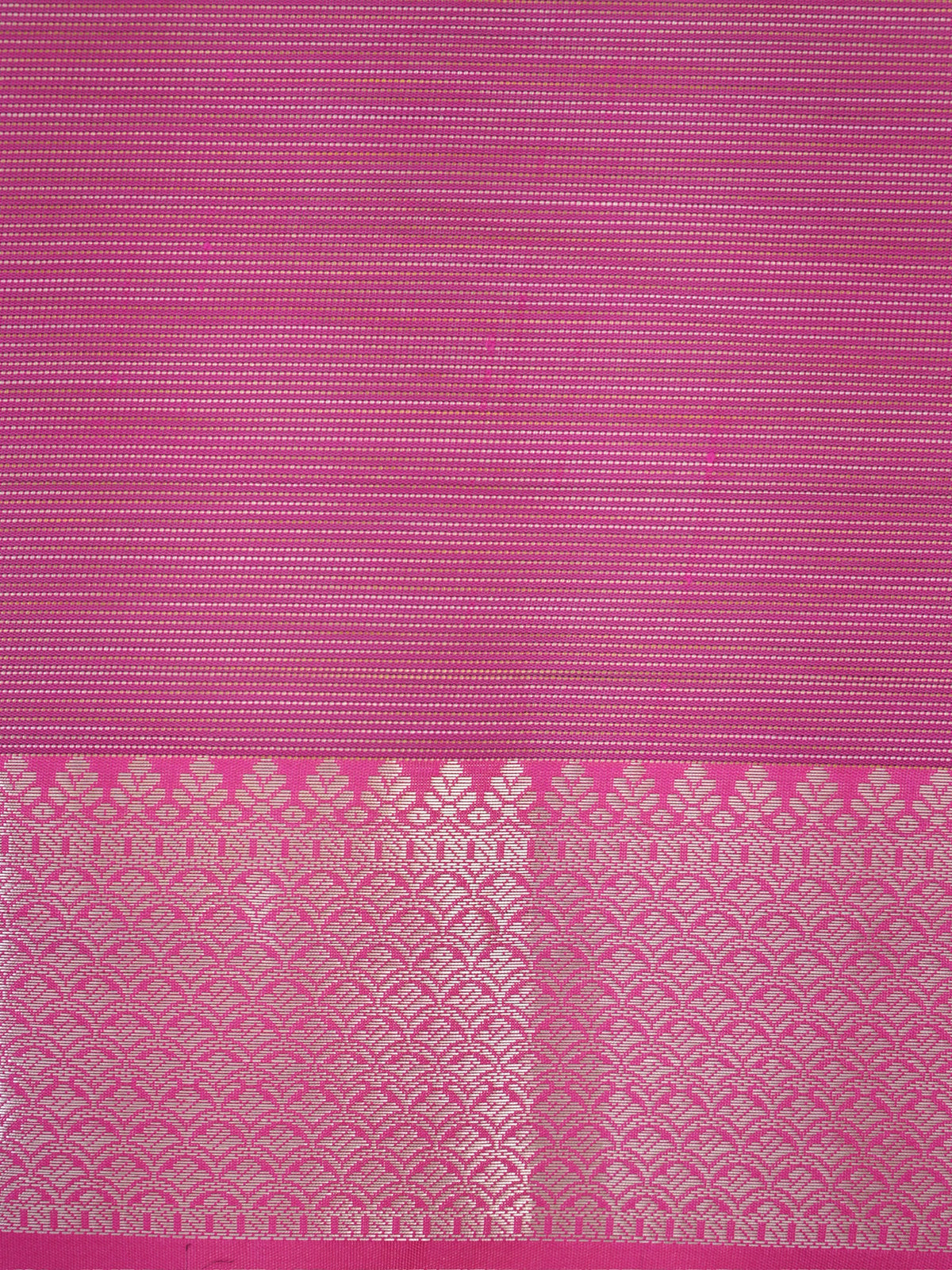 Brown &  Rani Pink Banarasi Soft Kota Silk Saree with Silver Zari Work