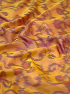 Mustard Gold & Magenta Banarasi Pochampally Silk Saree with Meenakari Floral Border