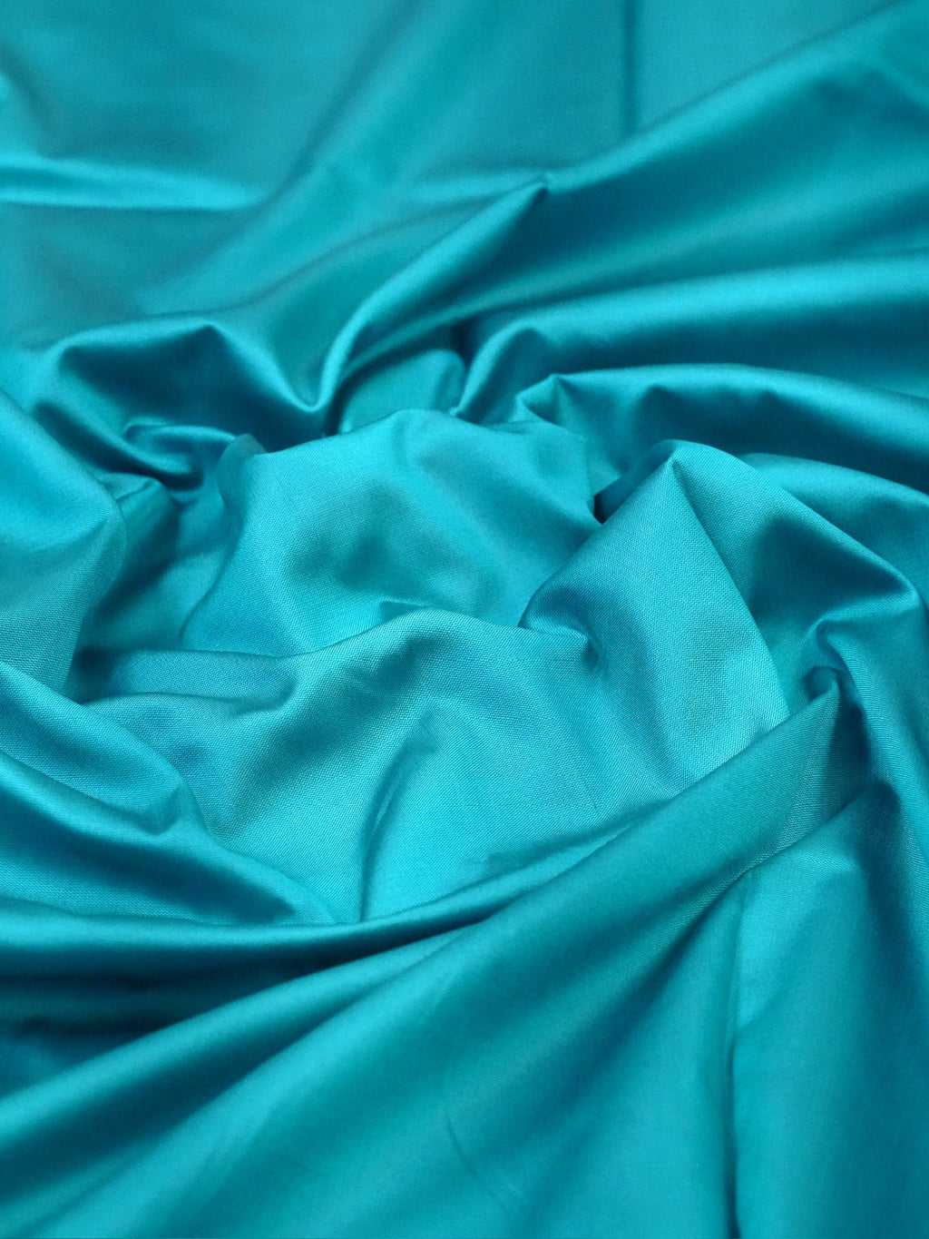 Teal Blue Banarasi Semi Katan Silk Saree with Antique Silver Zari Work