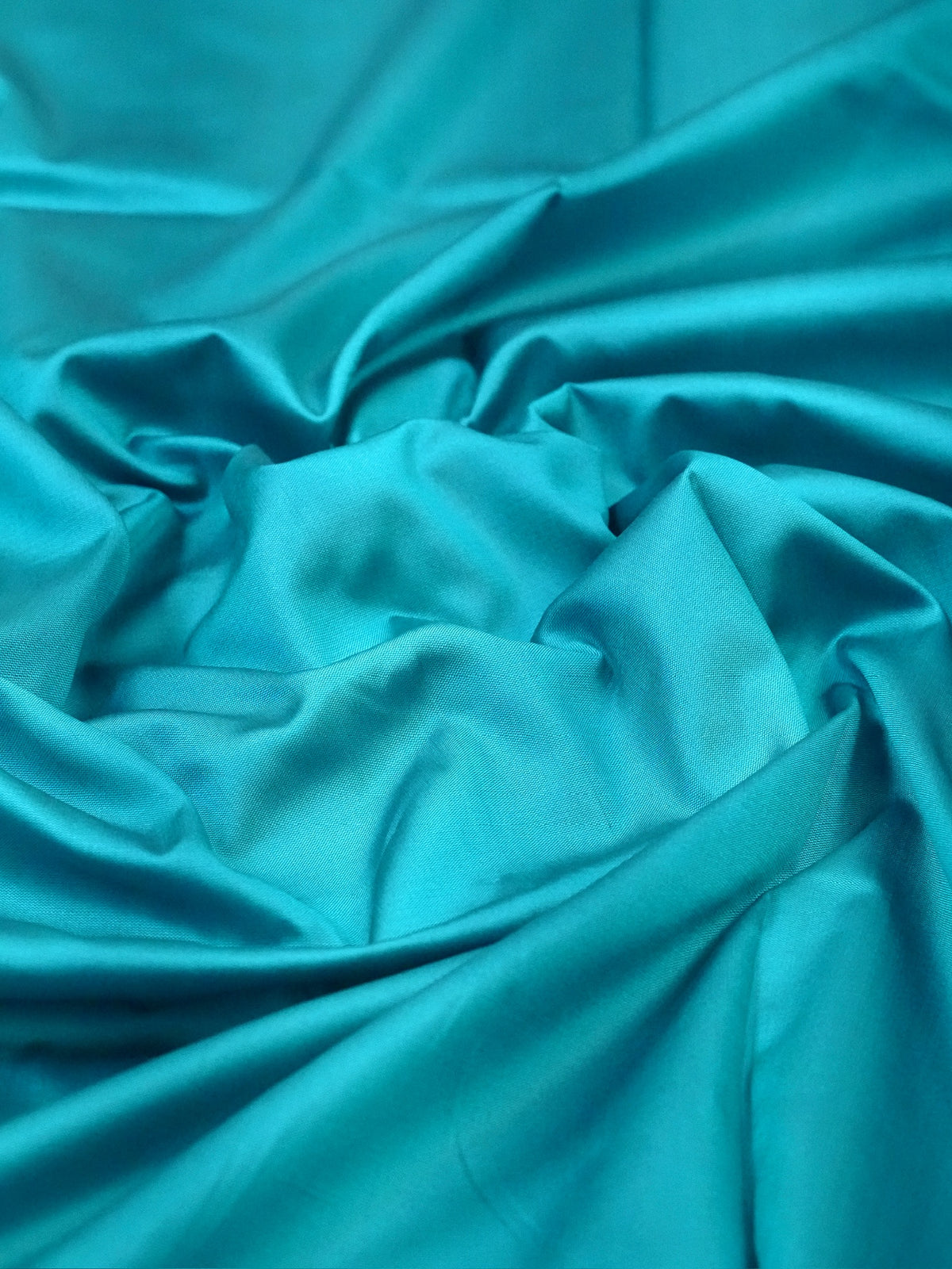 Teal Blue Banarasi Semi Katan Silk Saree with Antique Silver Zari Work