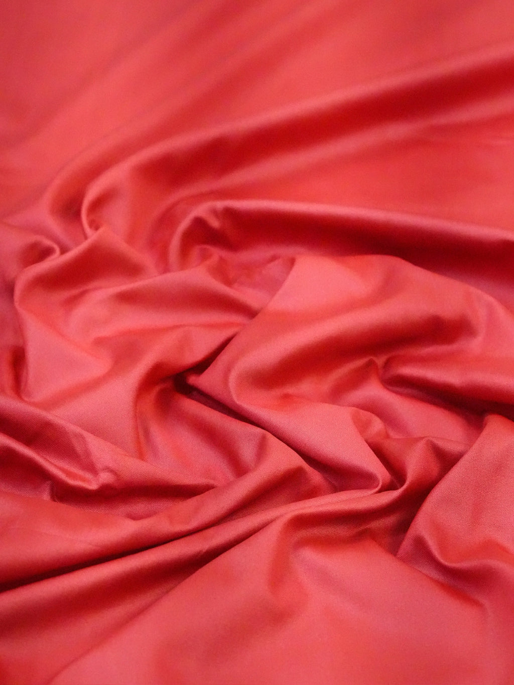 Vibrant Crimson Red Banarasi Semi Katan Silk Saree with Fine Silver Zari Work