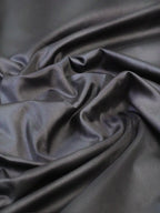 Charcoal Black Banarasi Semi Katan Silk Saree with Antique Silver Zari Work
