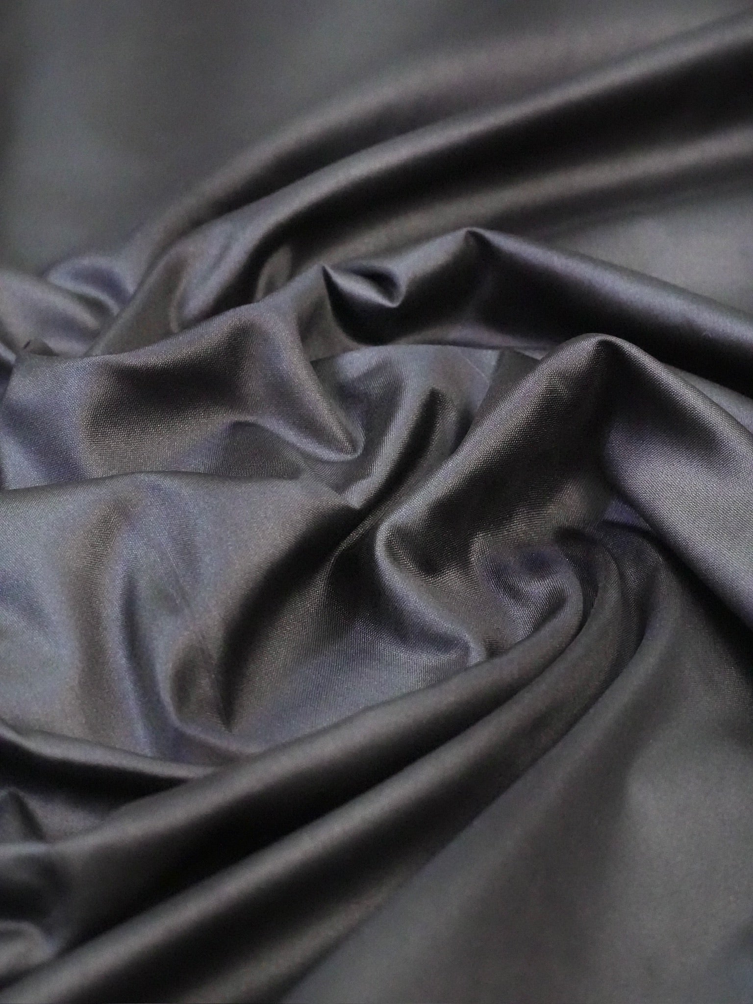 Charcoal Black Banarasi Semi Katan Silk Saree with Antique Silver Zari Work