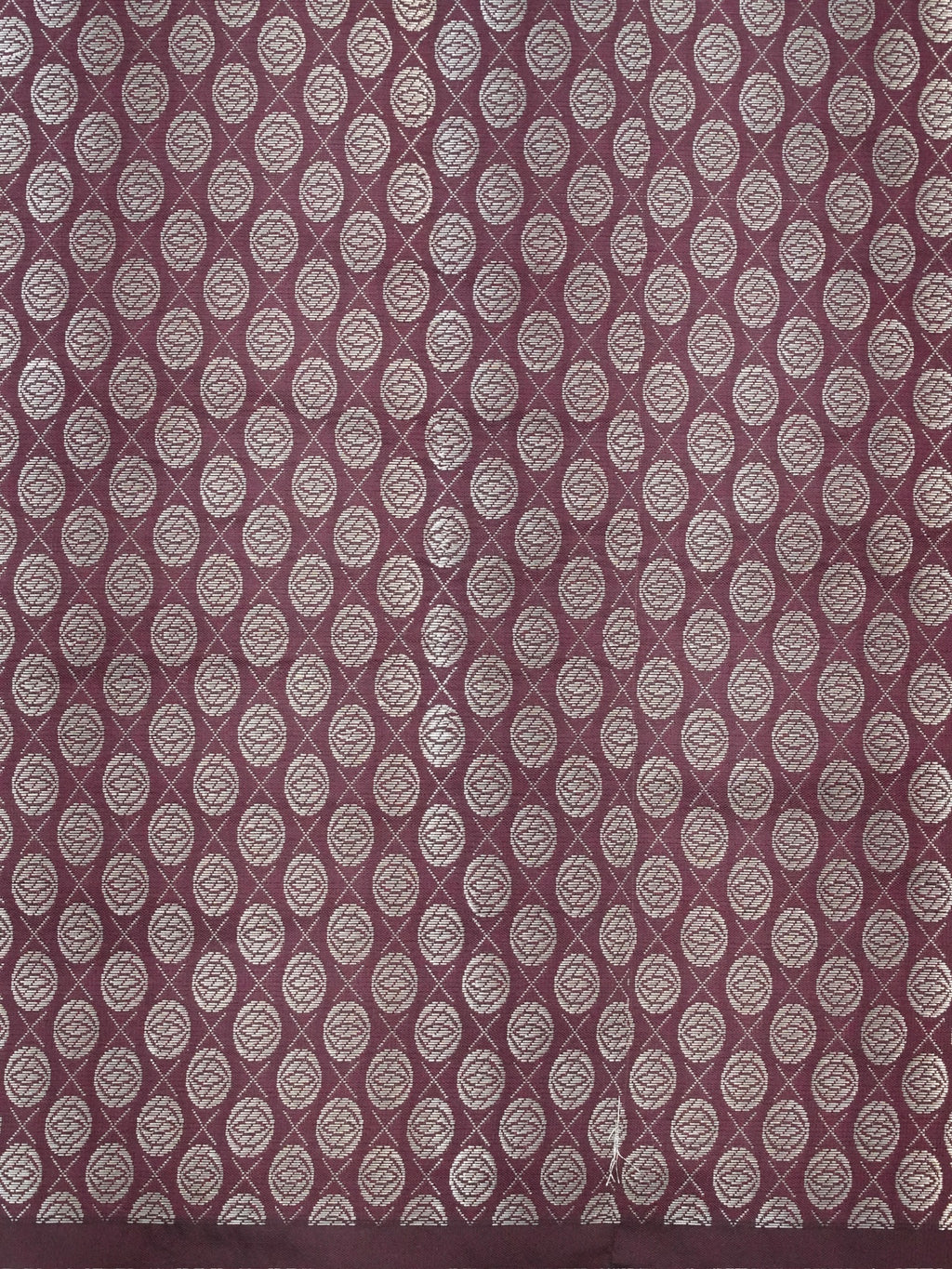 Deep Wine Banarasi Semi Katan Silk Saree with Antique Silver Zari Work