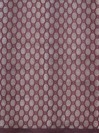 Deep Wine Banarasi Semi Katan Silk Saree with Antique Silver Zari Work