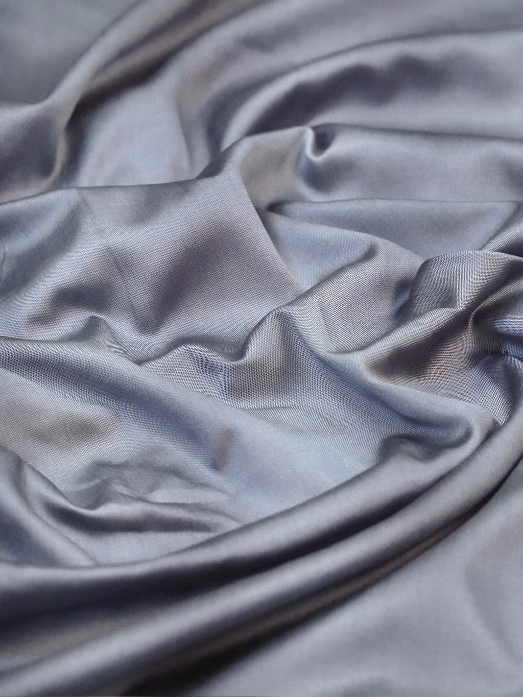 Grey Banarasi Semi Katan Silk Saree with Antique Silver Zari Work