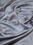 Grey Banarasi Semi Katan Silk Saree with Antique Silver Zari Work