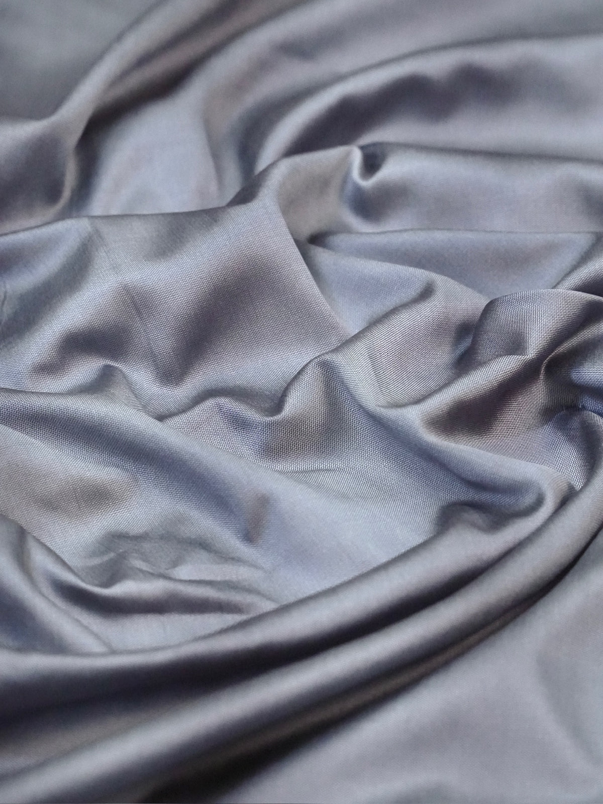 Grey Banarasi Semi Katan Silk Saree with Antique Silver Zari Work