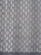 Grey Banarasi Semi Katan Silk Saree with Antique Silver Zari Work