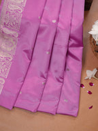 Lilac Orchid Banarasi Mashru Katan Silk Saree with Paisley Motifs