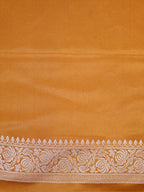 Mustard Gold Banarasi Mashru Katan Silk Saree with Paisley Leaf Butis