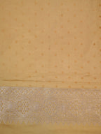 Beige Sand Banarasi Mashru Katan Silk Saree with Floral Zari Butis