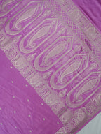 Lilac Orchid Banarasi Mashru Katan Silk Saree with Paisley Motifs