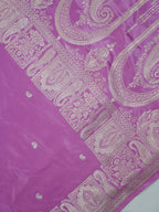 Lilac Orchid Banarasi Mashru Katan Silk Saree with Paisley Motifs