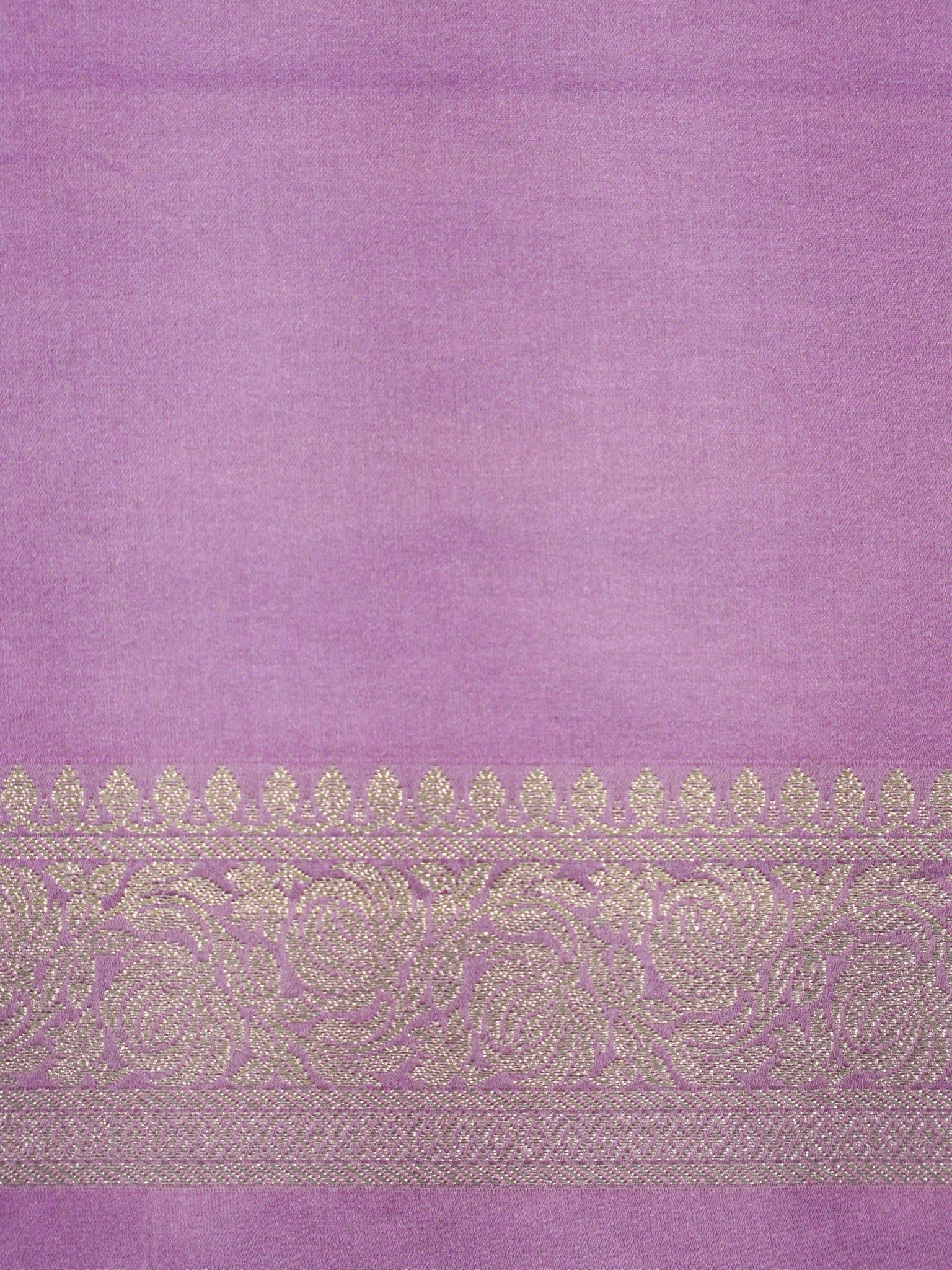Lilac Pink Banarasi Mashru Katan Silk Saree with Antique Silver Zari Weaving