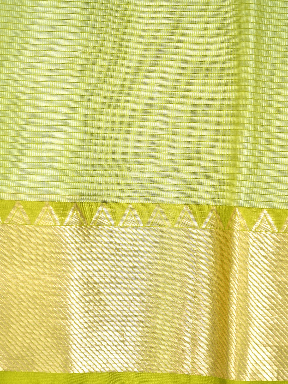 Off-White & Sage Green Soft Cotton Embroidered Saree with Zari Border