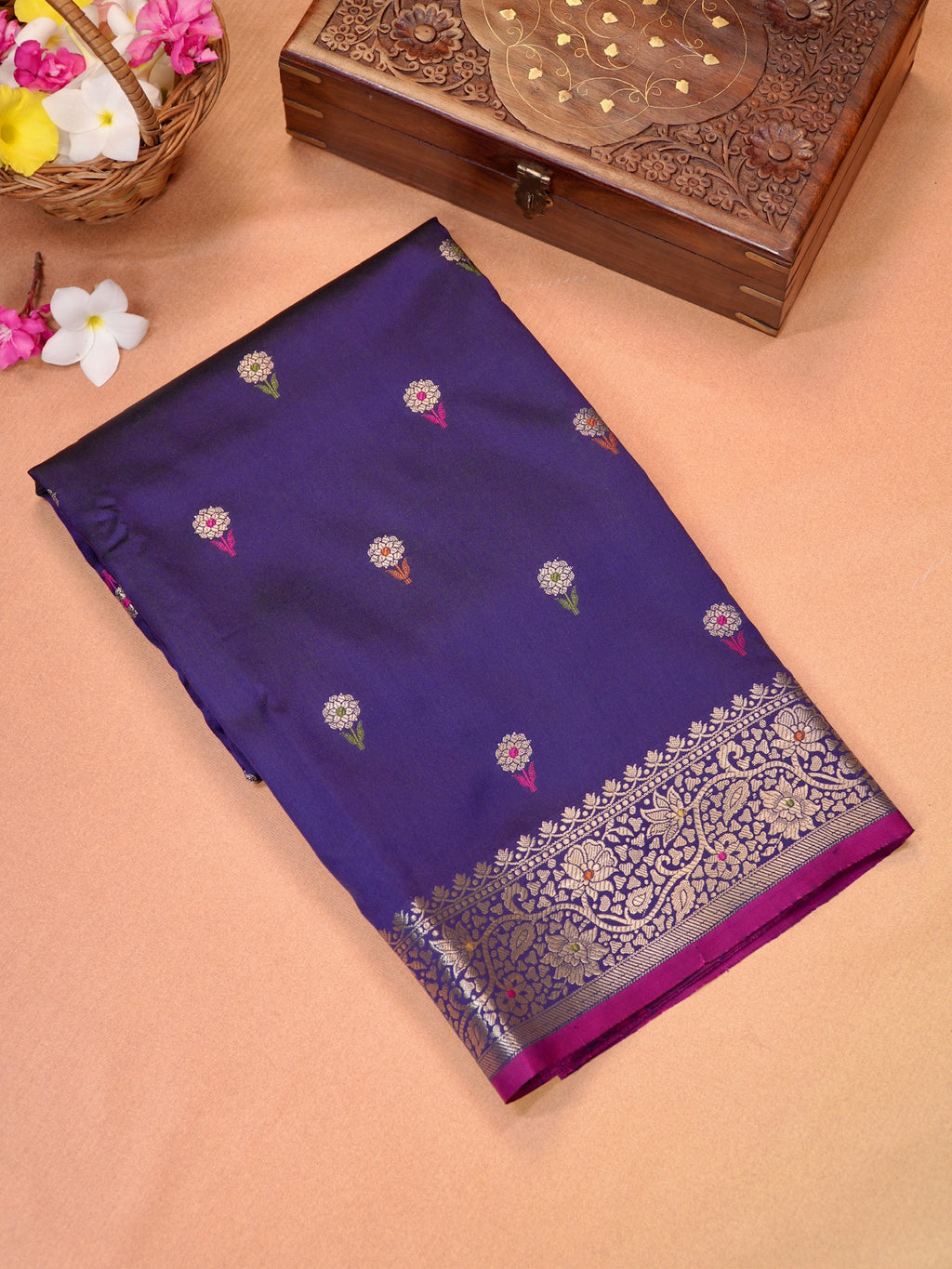 Banarasi Soft Katan Silk Saree – Deep Purple