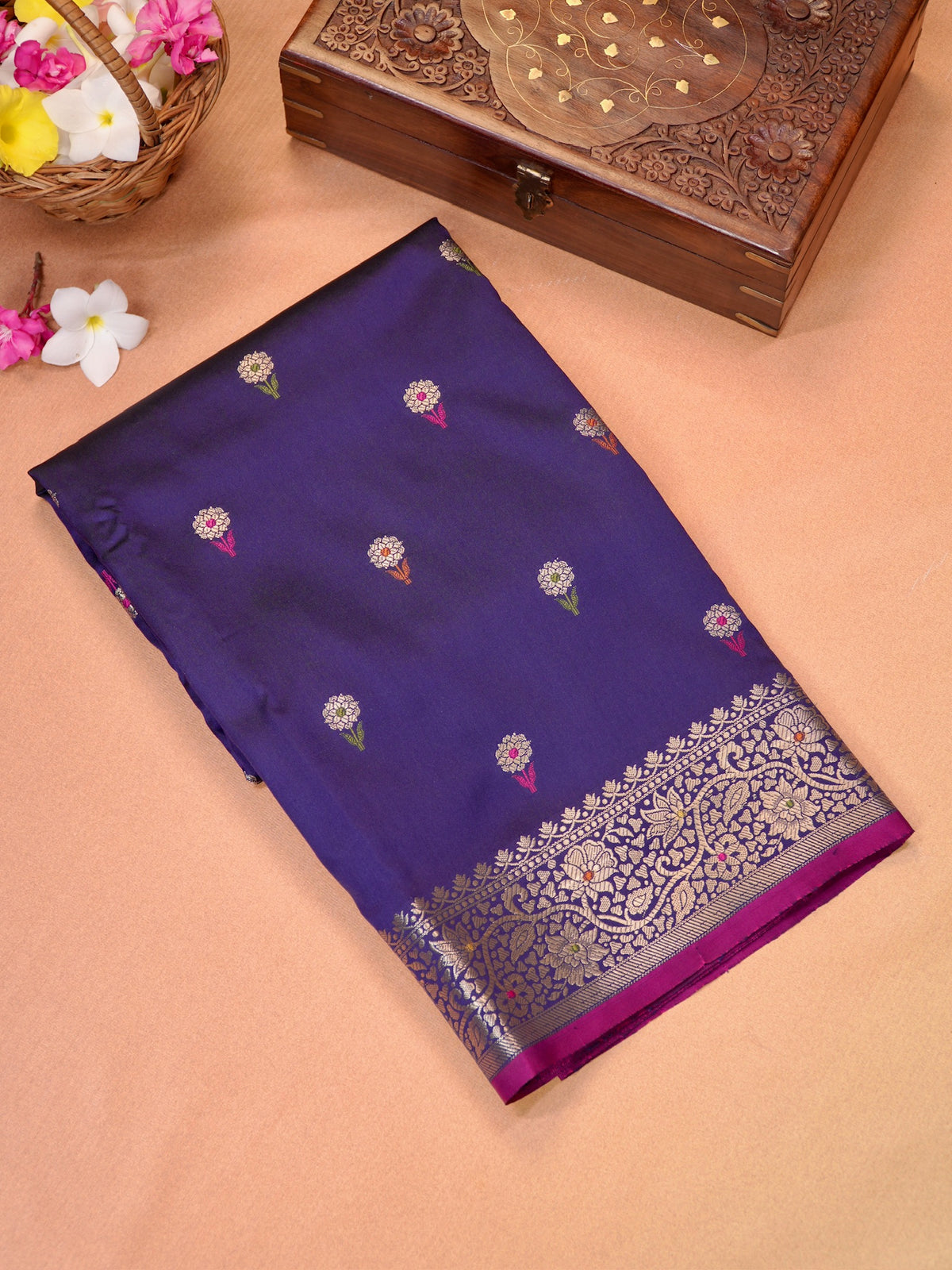 Banarasi Soft Katan Silk Saree – Deep Purple