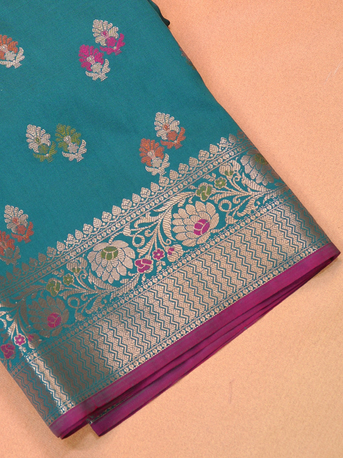 Banarasi Soft Katan Silk Saree – Teal Blue
