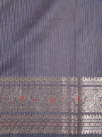 Royal Blue Banarasi Viscose Silk Saree with Antique Silver Zari & Meenakari