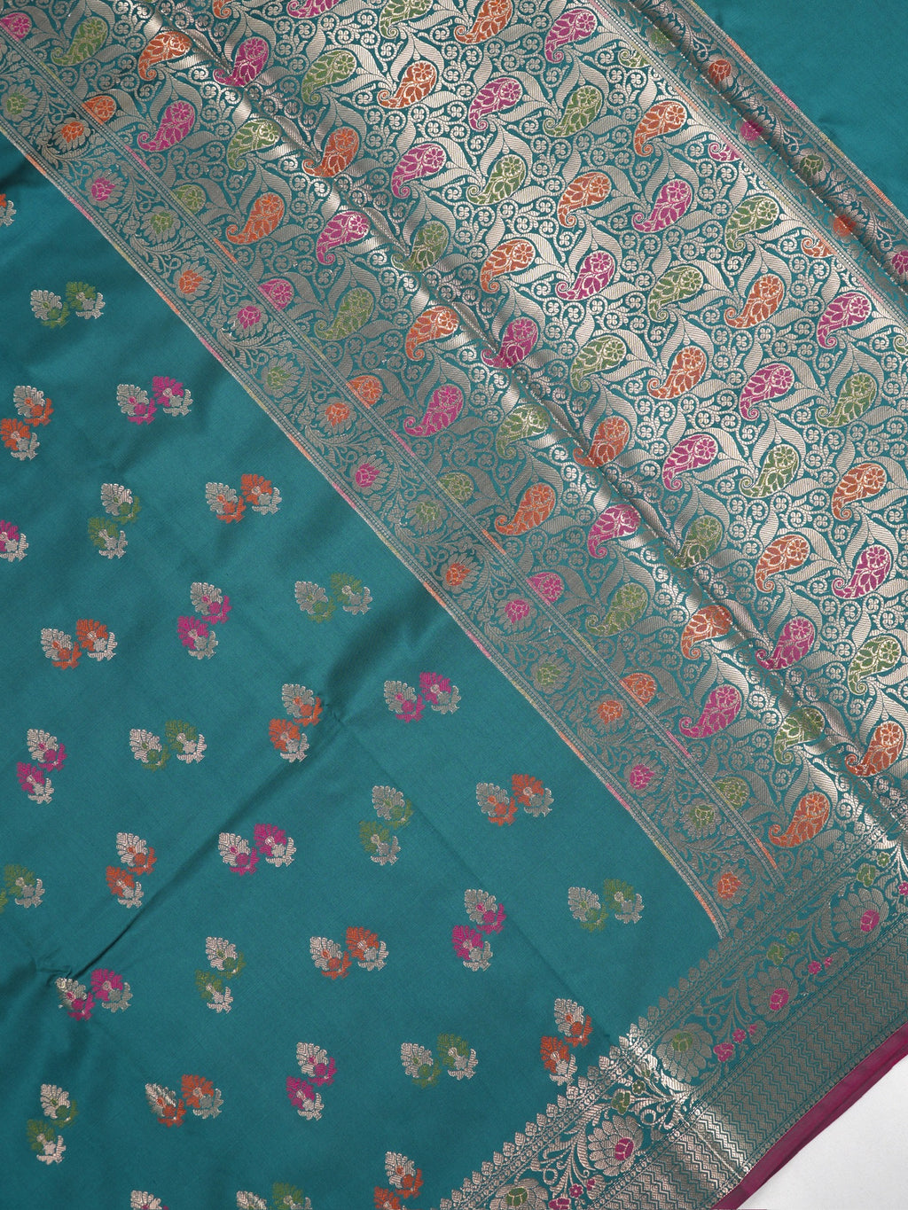 Banarasi Soft Katan Silk Saree – Teal Blue