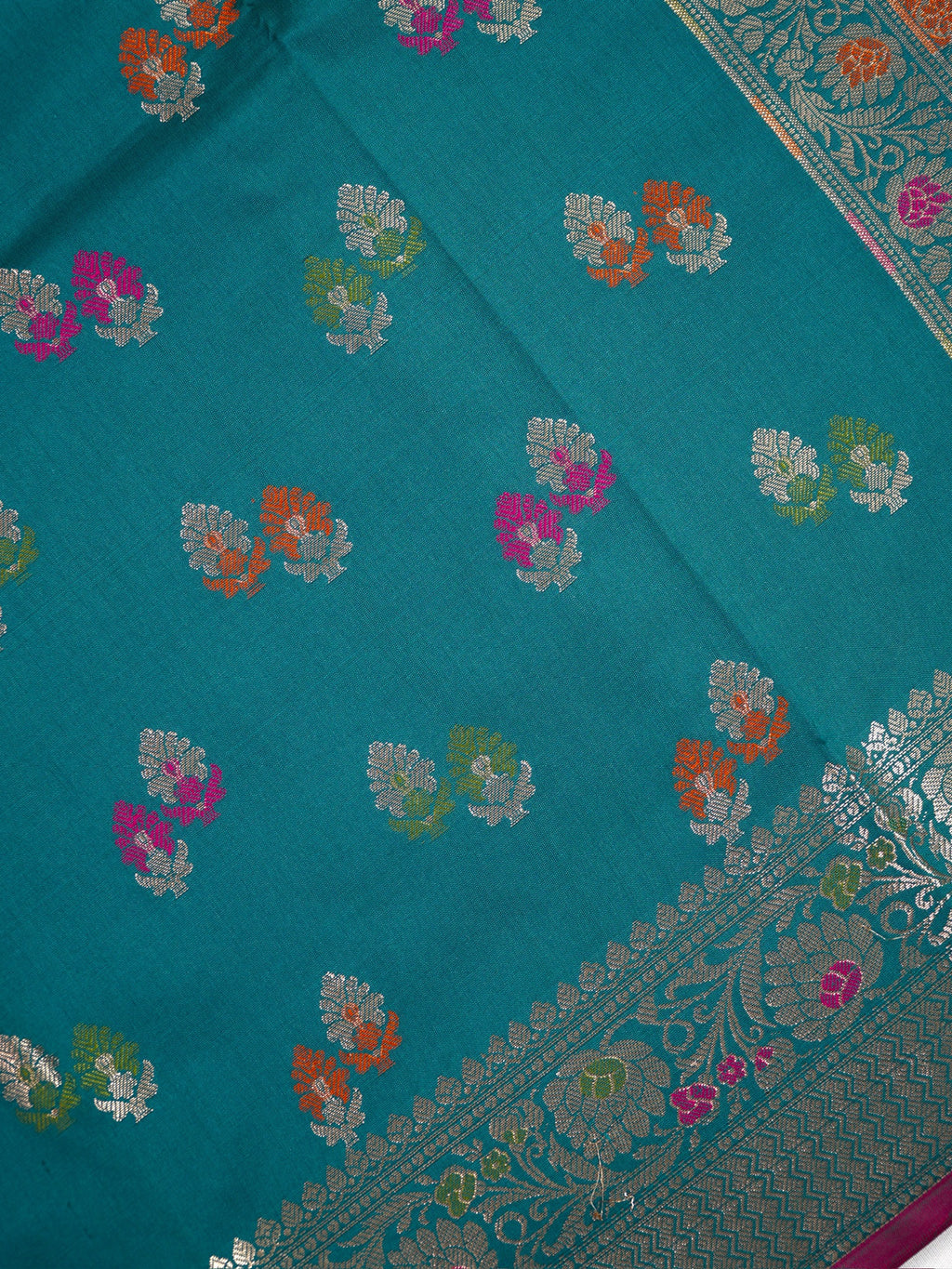Banarasi Soft Katan Silk Saree – Teal Blue