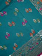 Banarasi Soft Katan Silk Saree – Teal Blue