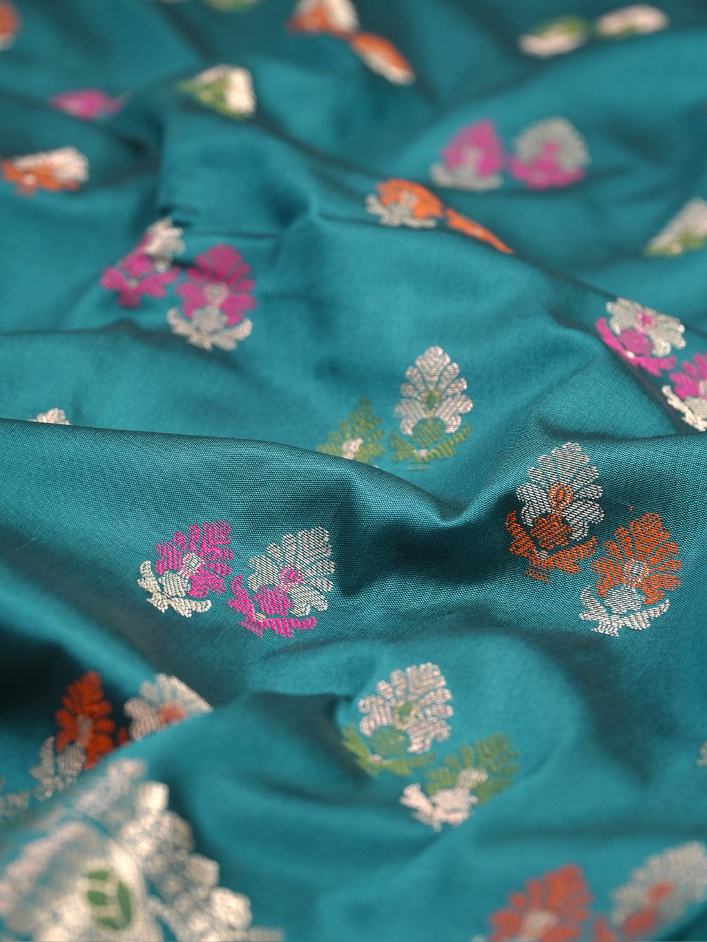 Banarasi Soft Katan Silk Saree – Teal Blue