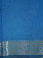 Deep Chocolate Brown &  Turquoise Blue Banarasi Soft Cotton Silk Saree