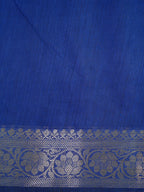 Olive Green &  Royal Blue Banarasi Soft Cotton Silk Saree
