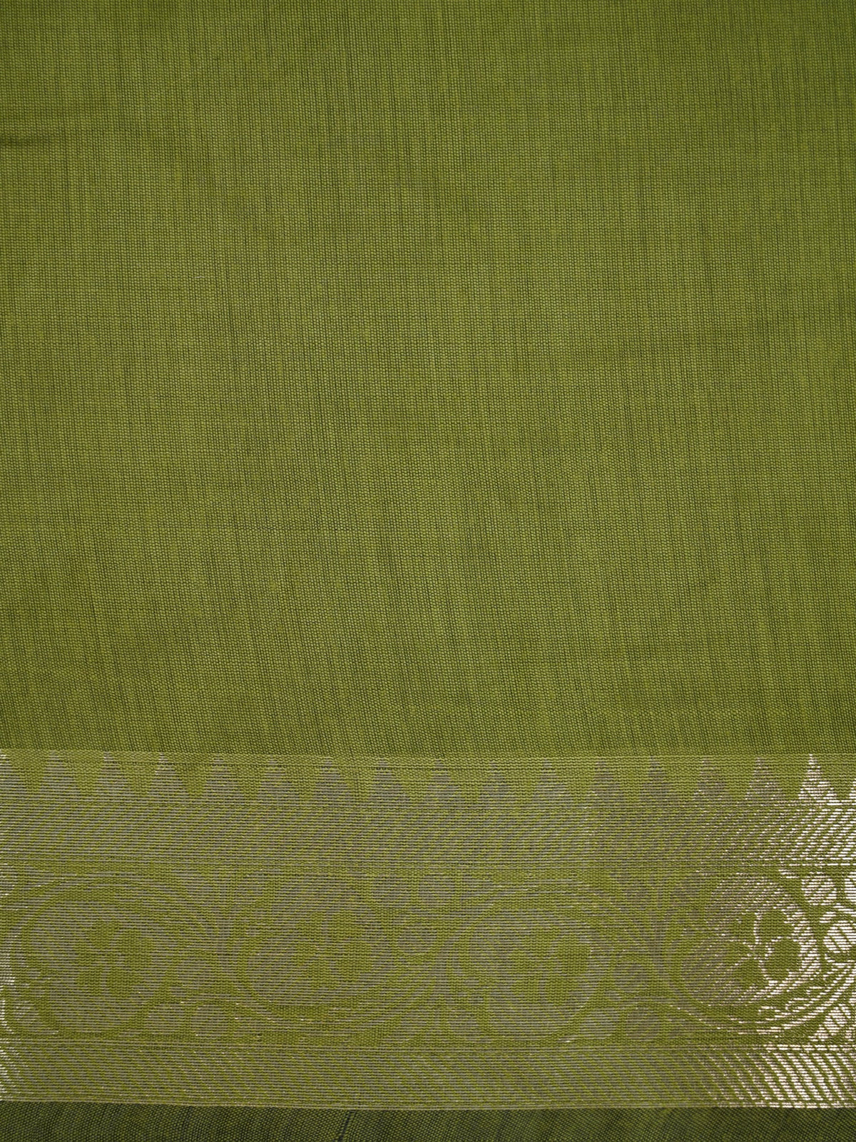 Bottle Green & Olive Green Banarasi Soft Cotton Silk Saree