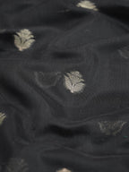 Midnight Black & Maroon Red Banarasi Soft Cotton Silk Saree