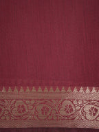 Midnight Black & Maroon Red Banarasi Soft Cotton Silk Saree