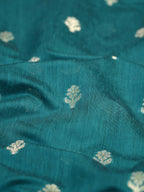 Peacock Teal & Deep Purple Banarasi Soft Cotton Silk Saree