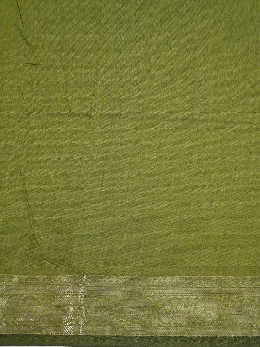 Royal Blue & Olive Green Banarasi Soft Cotton Silk Saree