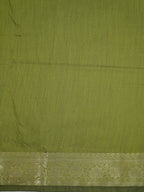 Royal Blue & Olive Green Banarasi Soft Cotton Silk Saree